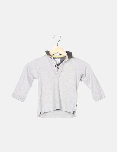 Armani Polo gris manga larga