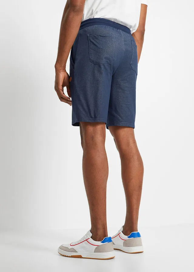 Bermudas de chándal con aspecto vaquero Azul