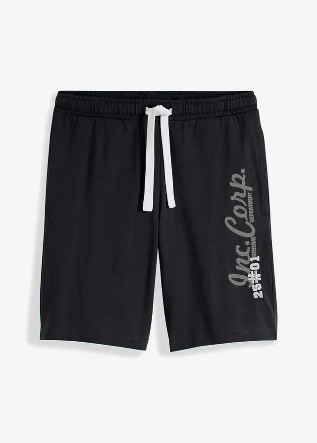 Bermudas de punto Negro estampado