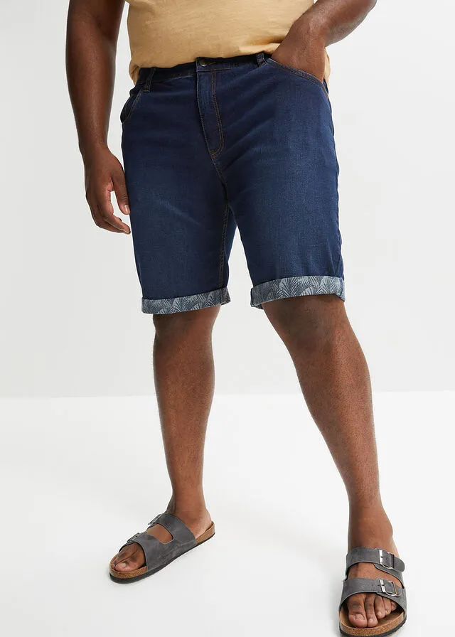 Bermudas vaqueras elásticas de corte regular Denim claro