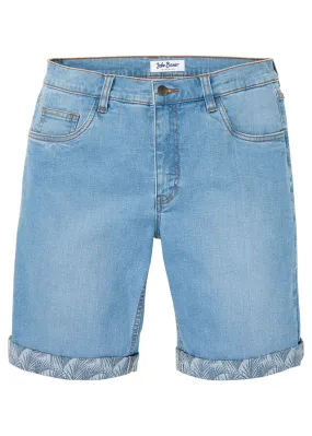 Bermudas vaqueras elásticas de corte regular Denim claro