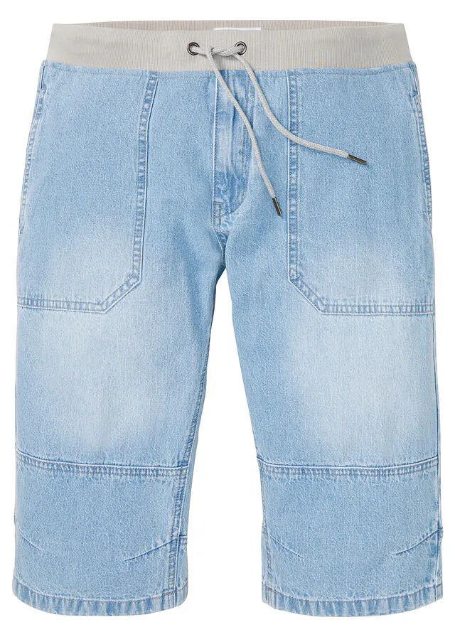 Bermudas vaqueras largas de corte holgado Denim claro