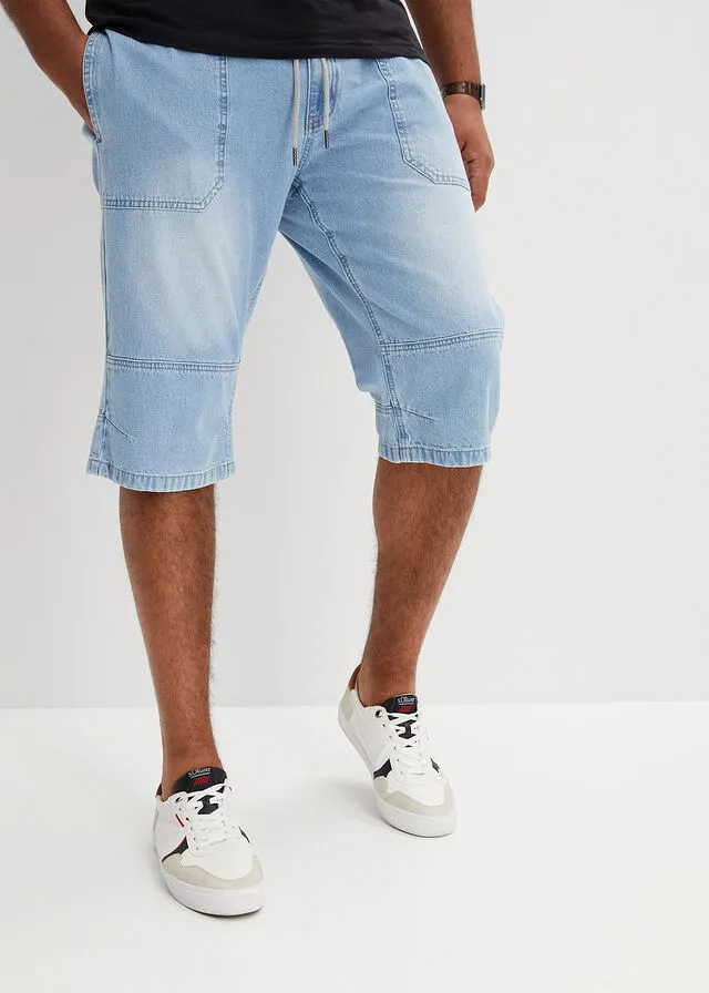 Bermudas vaqueras largas de corte holgado Denim claro