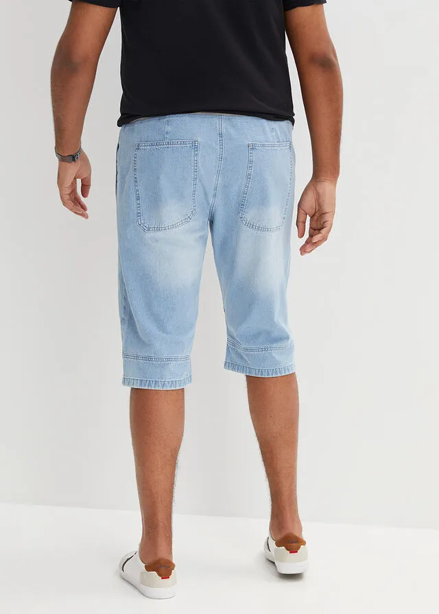 Bermudas vaqueras largas de corte holgado Denim claro