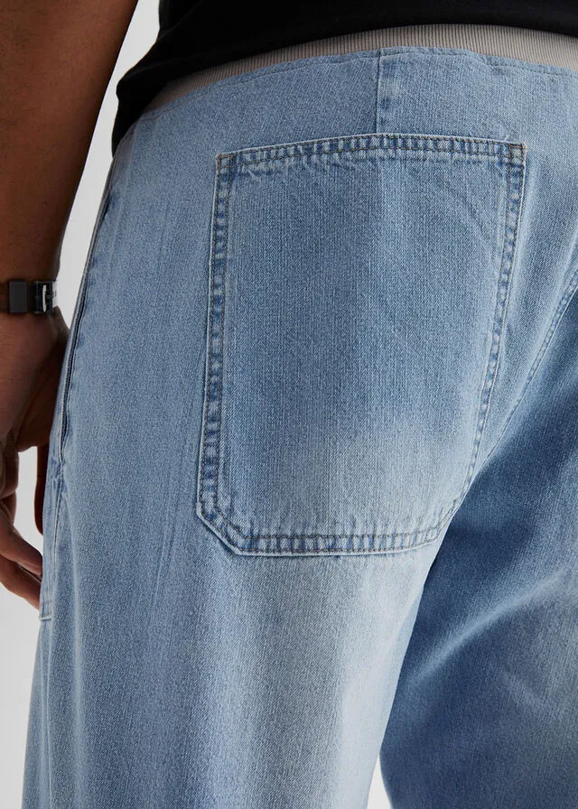 Bermudas vaqueras largas de corte holgado Denim claro