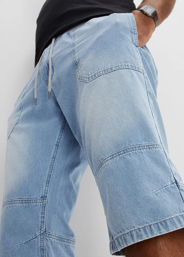 Bermudas vaqueras largas de corte holgado Denim claro