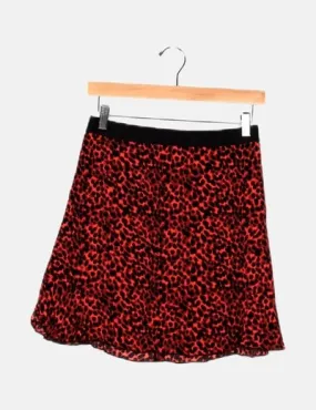 Bimba&Lola Falda animal print roja