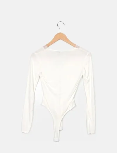 Boohoo Body blanco manga larga