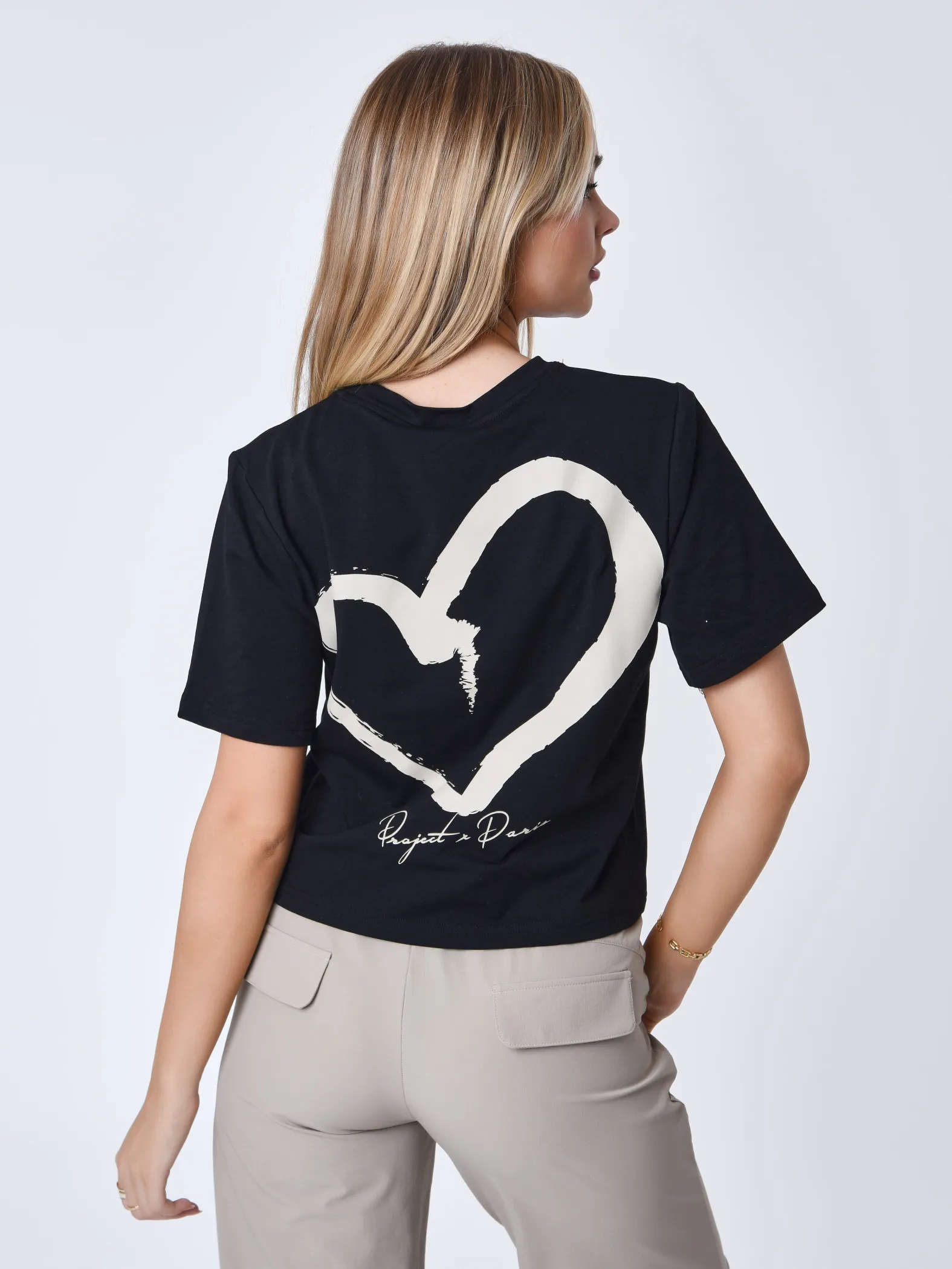 Camiseta corta grande Logotipo del corazón