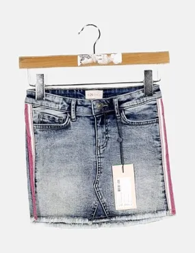 KIDS ONLY Falda azul denim banda lateral