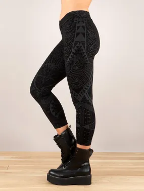 Leggins ¾ estampados Rinji Africa, Negro