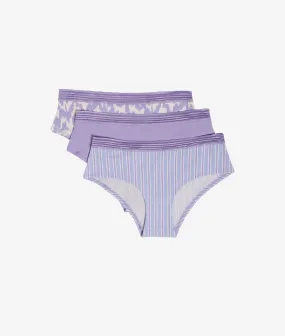 Lote de 3 culotes JACKIE LACE MAUVE - ETAM