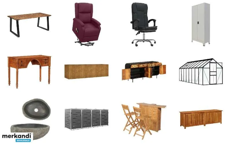 Lote de 603 productos surtidos: Muebles, bricolaje, electrodomésticos, juguetes de Vida XL