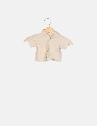 NoName Camisa beige manga corta