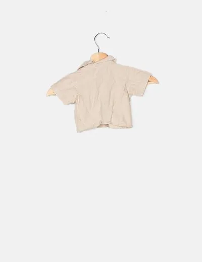 NoName Camisa beige manga corta