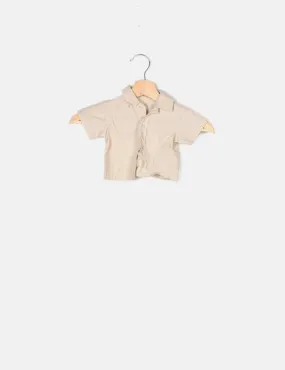 NoName Camisa beige manga corta