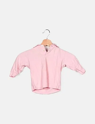 NoName Polo manga larga rosa