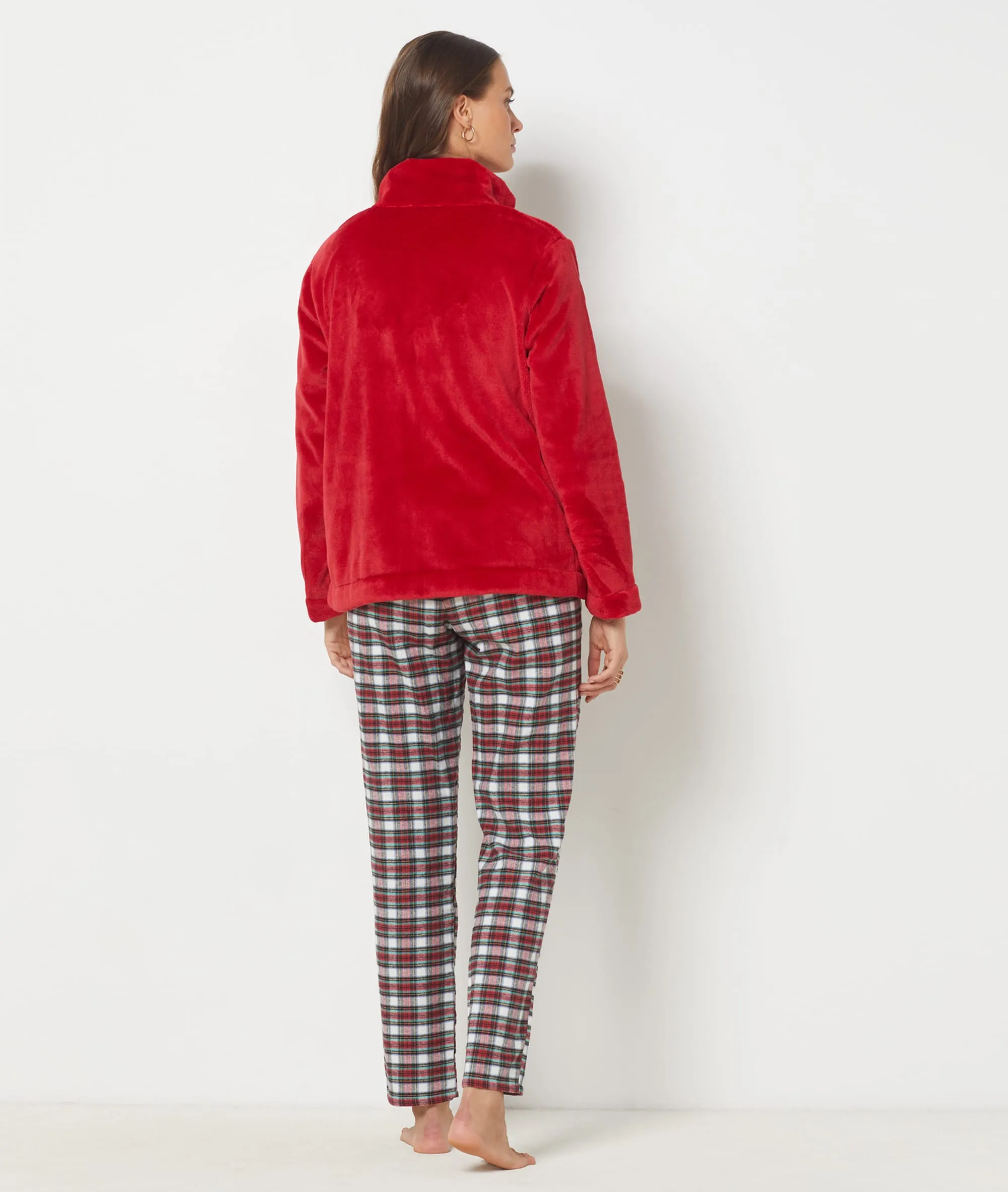 Pijama 3 piezas con chaqueta polar VIRGINIEN ROUGE - ETAM