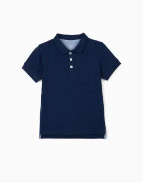 Polo niño manga corta piqué R150040 AZUL