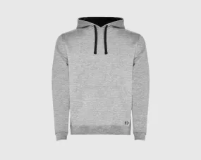 Sudadera capucha bicolor unisex inicial grande color gris-negro