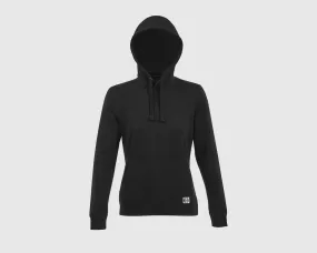 Sudadera capucha clásica mujer inicial grande color negro