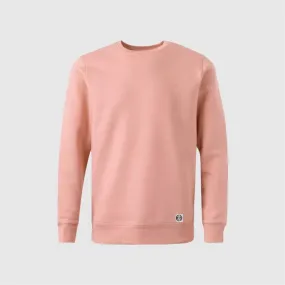 Sudadera cuello redondo clásica algodón orgánico unisex inicial grande color rosa palo