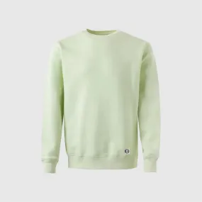 Sudadera cuello redondo clásica algodón orgánico unisex inicial grande color verde suave