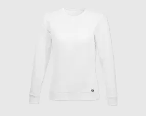 Sudadera cuello redondo clásica mujer inicial grande color blanco