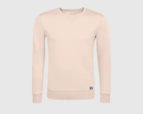 Sudadera cuello redondo clásica unisex inicial grande color rosa crema