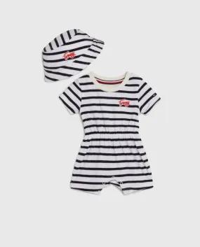 Tommy Hilfiger Pack de bodies y gorrito de bebé niño estampados a rayas