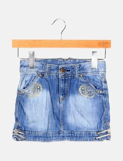 Zara Falda azul denim